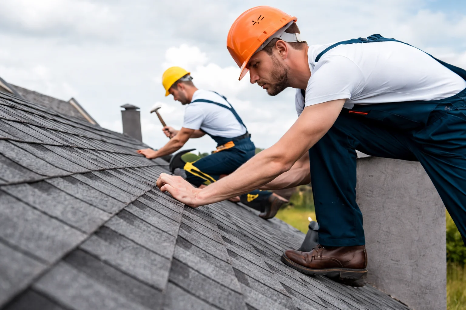 Roof repair work on a residential property in Newtown